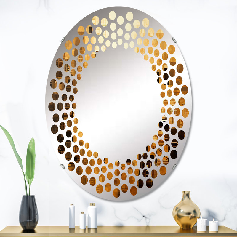 Circle Mirror, Yellow, 36" H x 24" W