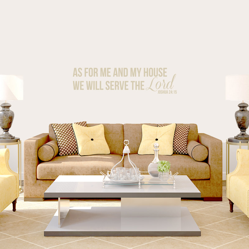 Adhésif décoratif «We Will Serve The Lord», Beige clair