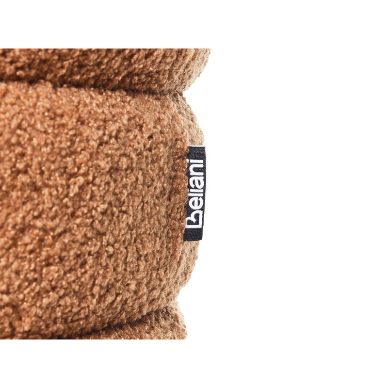 CHILLY 42cm Wide Round Pouf Ottoman, Brown
