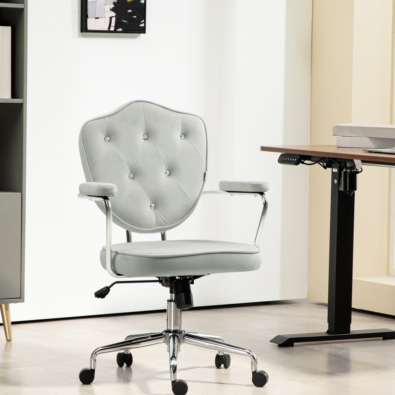 Fauteuil pivotant gris confortable avec fonction de mousse haute et inclinable