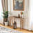Florent Teak Wood Console Table with Seagrass and Bobbin Legs in Natural Brown