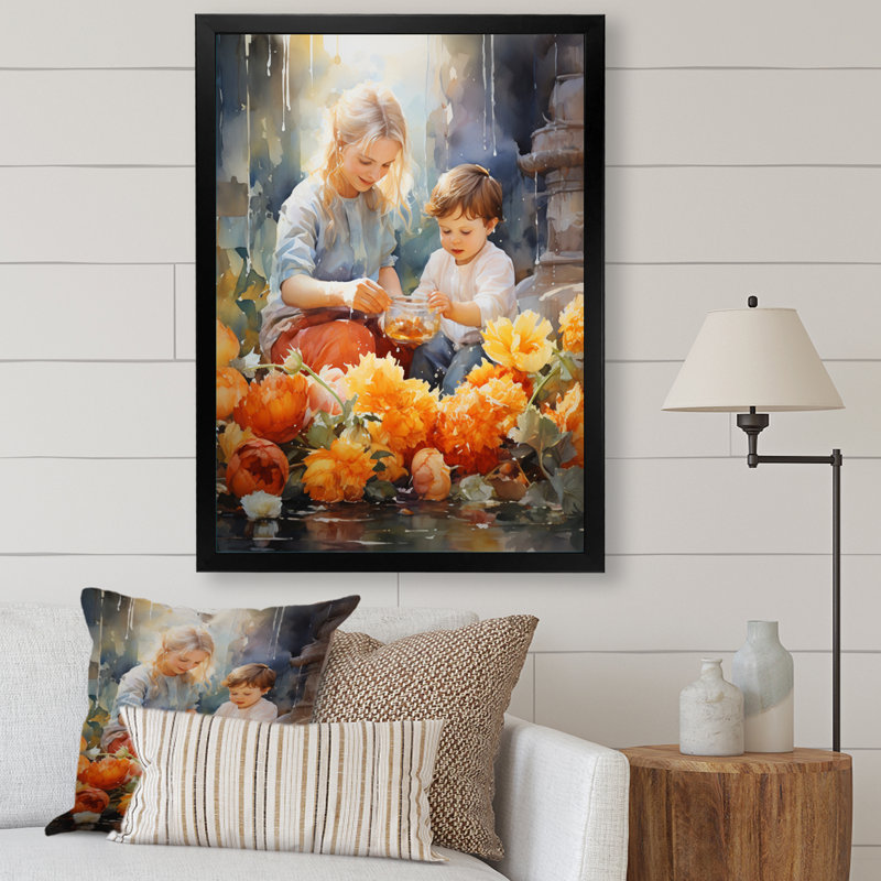 Danyne Baptism Joyful Awakening sur toile, Impression noire sur toile encadrée, H 44 po x l 34 po x P 1,5 po