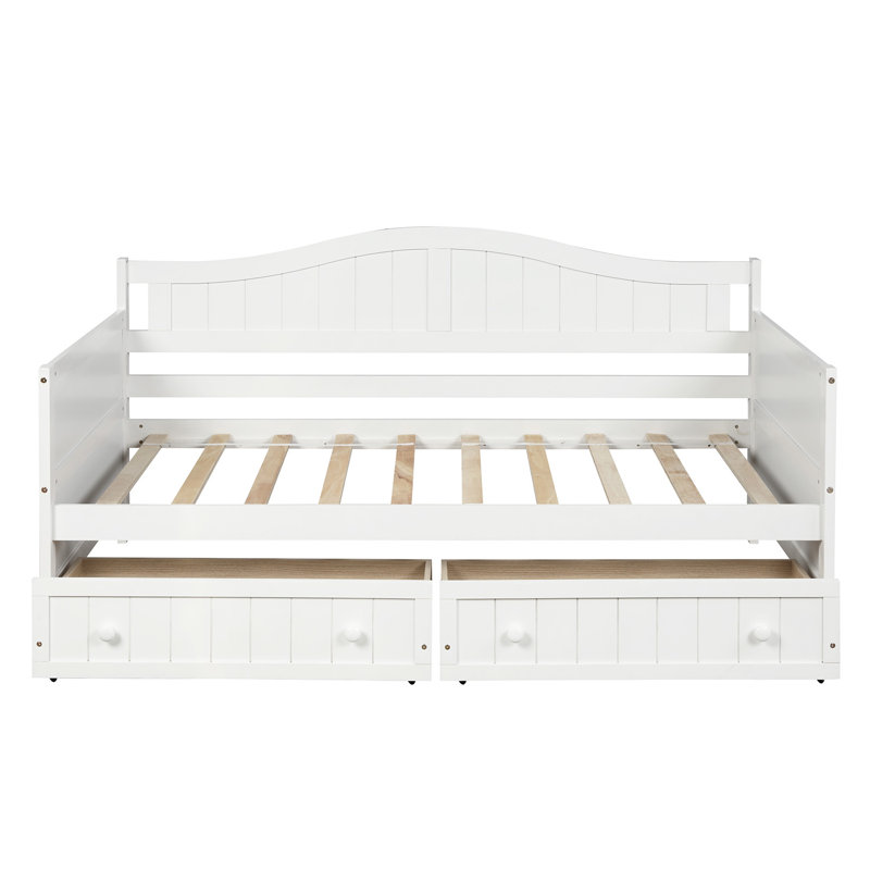 Gamma Daybed Storage Bed, White, Drawer Included
