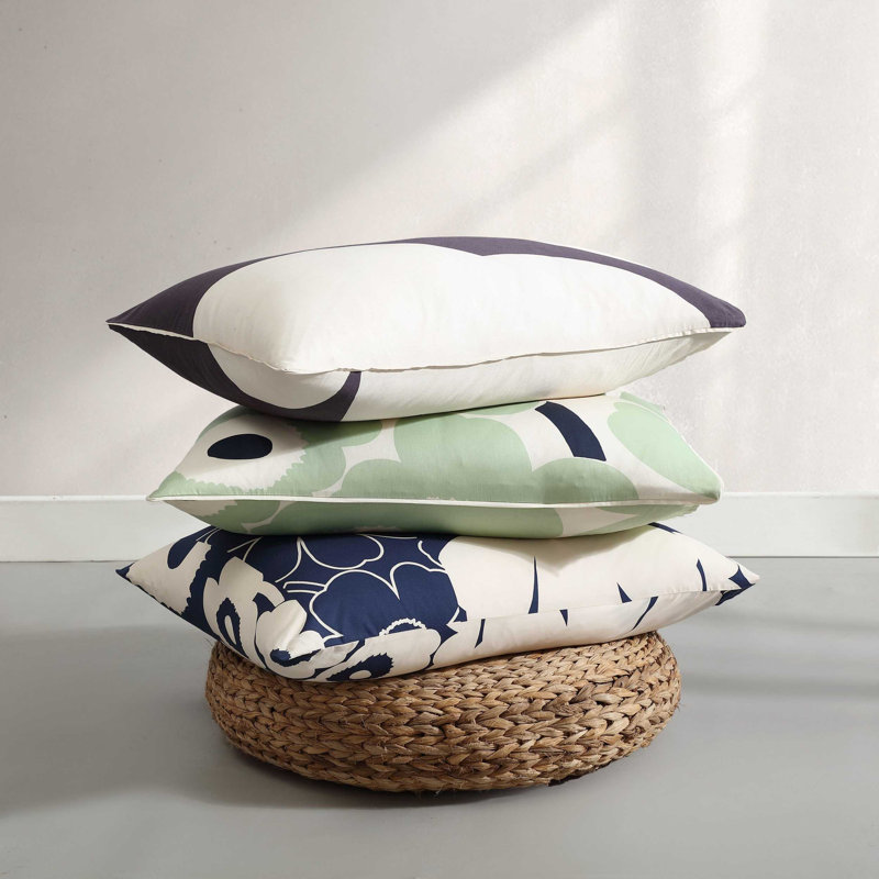 Iso Unikko Organic 100% Cotton Standard Duvet Cover Set, King Duvet Cover + 2 King Shams
