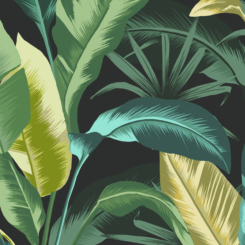 Floral Wallpaper Double Roll, Midnight