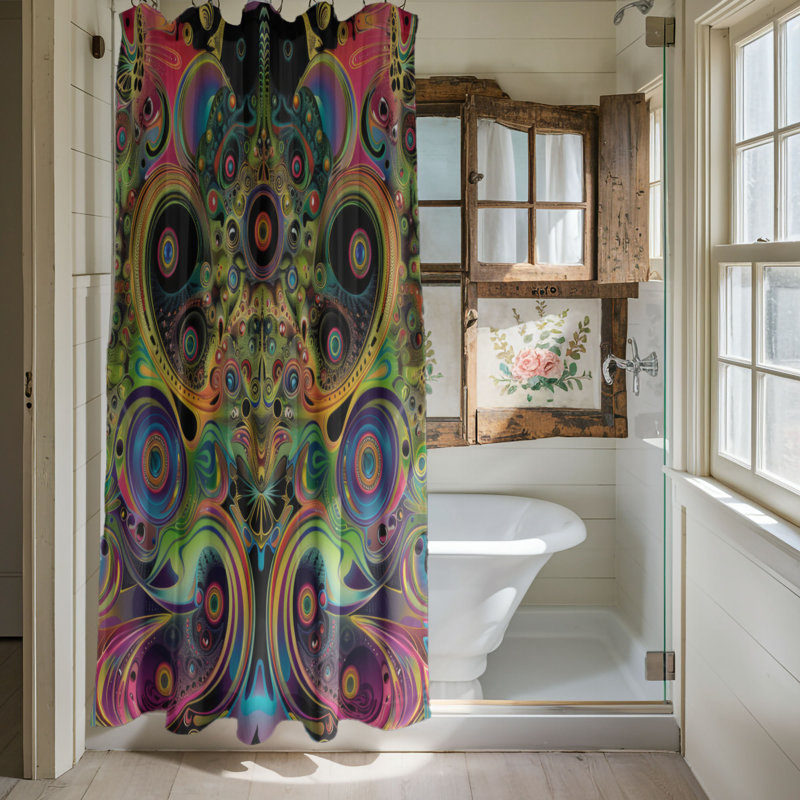 Trippy Graphiques - Rideau de douche Premium, H 74 po x l 71 po