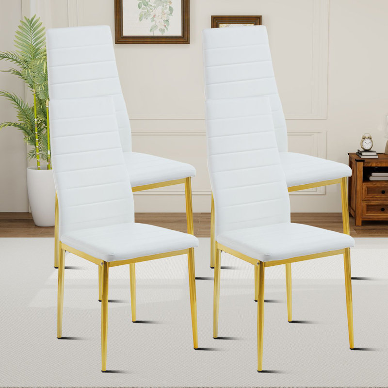 Ensemble de chaises de salle à manger de style moderne avec pieds en métal et dossier rembourré pour les cuisines, les salles à manger, les salles à manger et les espaces de réception
