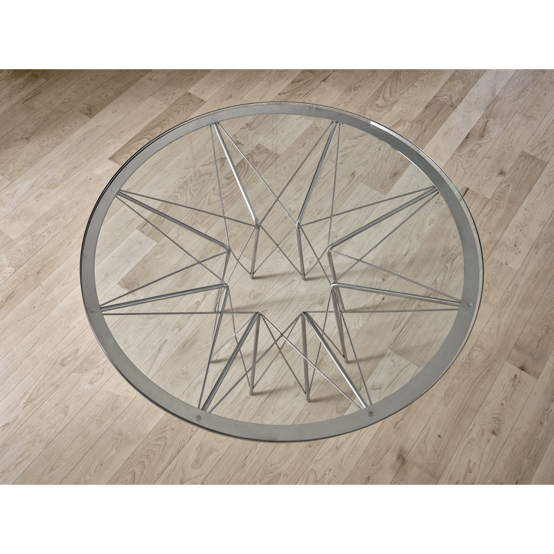 Axel 54" White Glass Top Transitional Dining Table