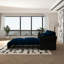 Lit-lit bleu 3 en 1, 74,8 po de long, revêtement en velours, 2 coussins moelleux, soutien confortable, lit convertible multifonctionnel de conception moderne avec conception peu encombrante, assemblage facile