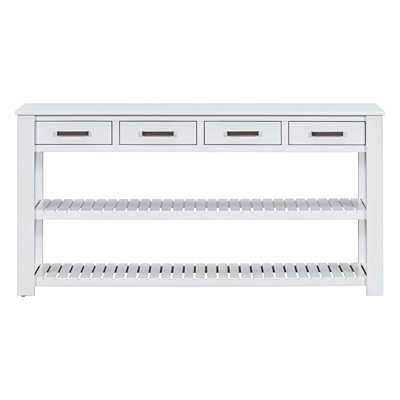Entryway Console Table With Drawers And Shelves