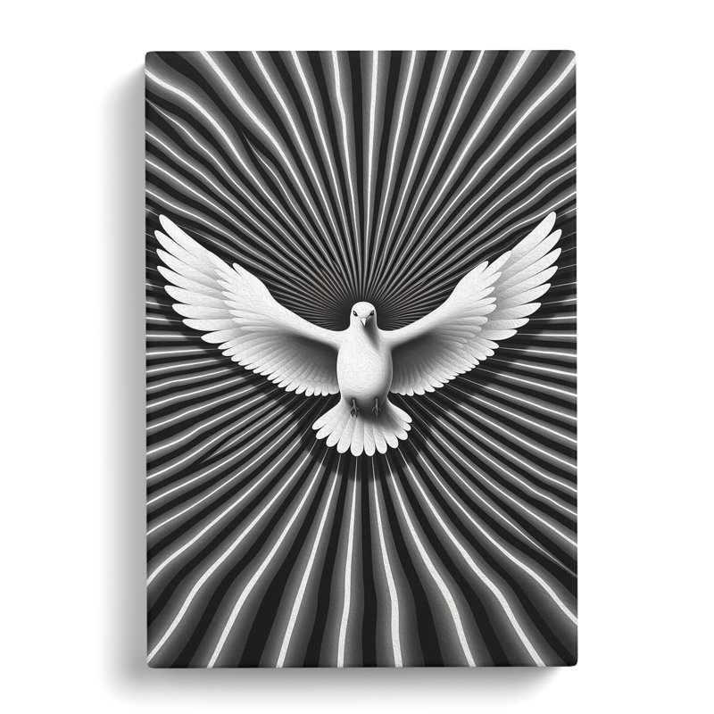 Dove Bird Op Art - Print, 60cm H x 40cm W x 3cm D