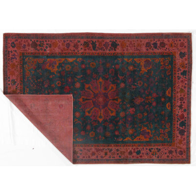 Nardulli One-of-a-Kind Rectangle 9'6" X 13'7" 1960s Wool Area Rug in Rose/Green/Yellow
