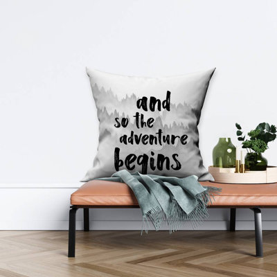 And so the adventure begins - 26"x26" Throw pillow - Poly twill - Print on demand