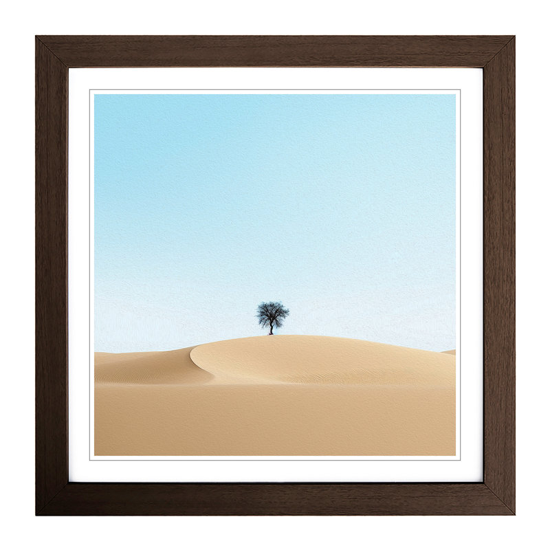 Desert Minimalism No.2 - Single Picture Frame Print on Wood, Walnut