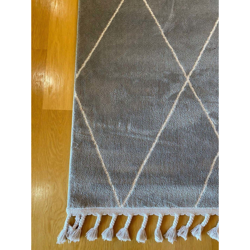 Tapis rectangulaire en coton Laneta, Tapis de couloir 2 pi 7 po x 9 pi 10 po