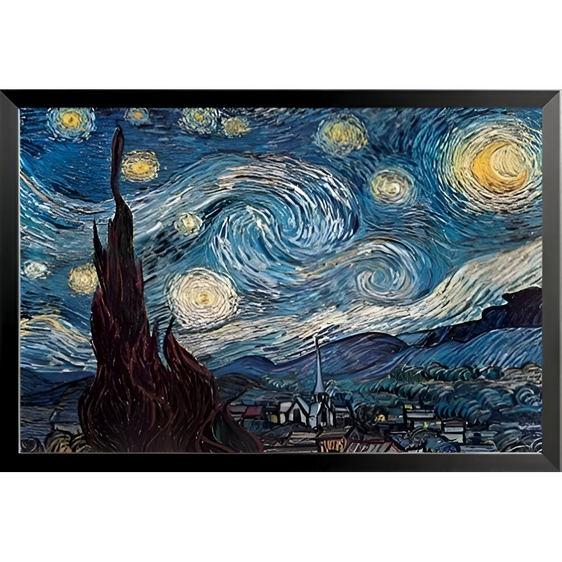 Nuit étoilée par Vincent Van Gogh - reproduction de cadre photo, H 24 po x l 36 po x P 1 po