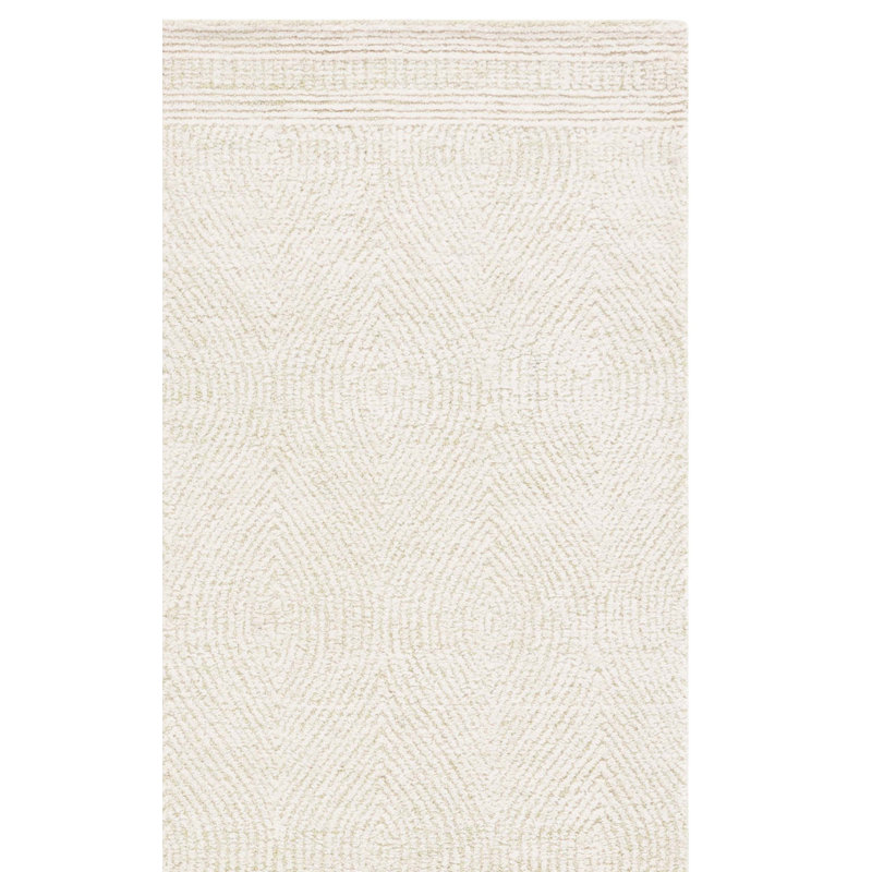 Katracy Abstract Hand Tufted Wool Geometric Rug, Rectangle 5' x 8'