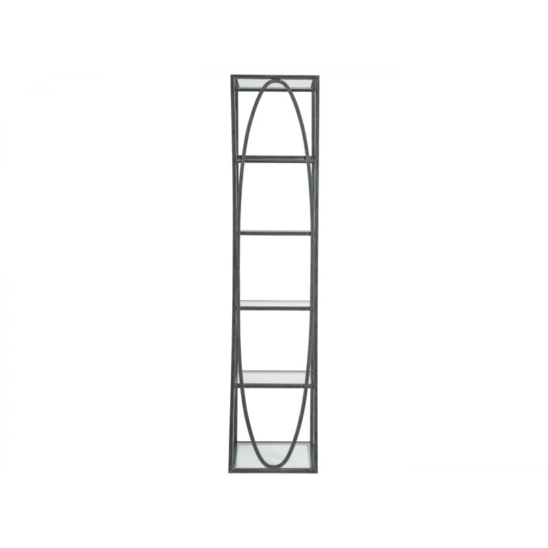 18"W x 19"D x 80"H  5-Tier Metal Designs Ellipse Slim Etagere, Steel Laurent, (5 Shelves) 80" H x 18" W x 19" D