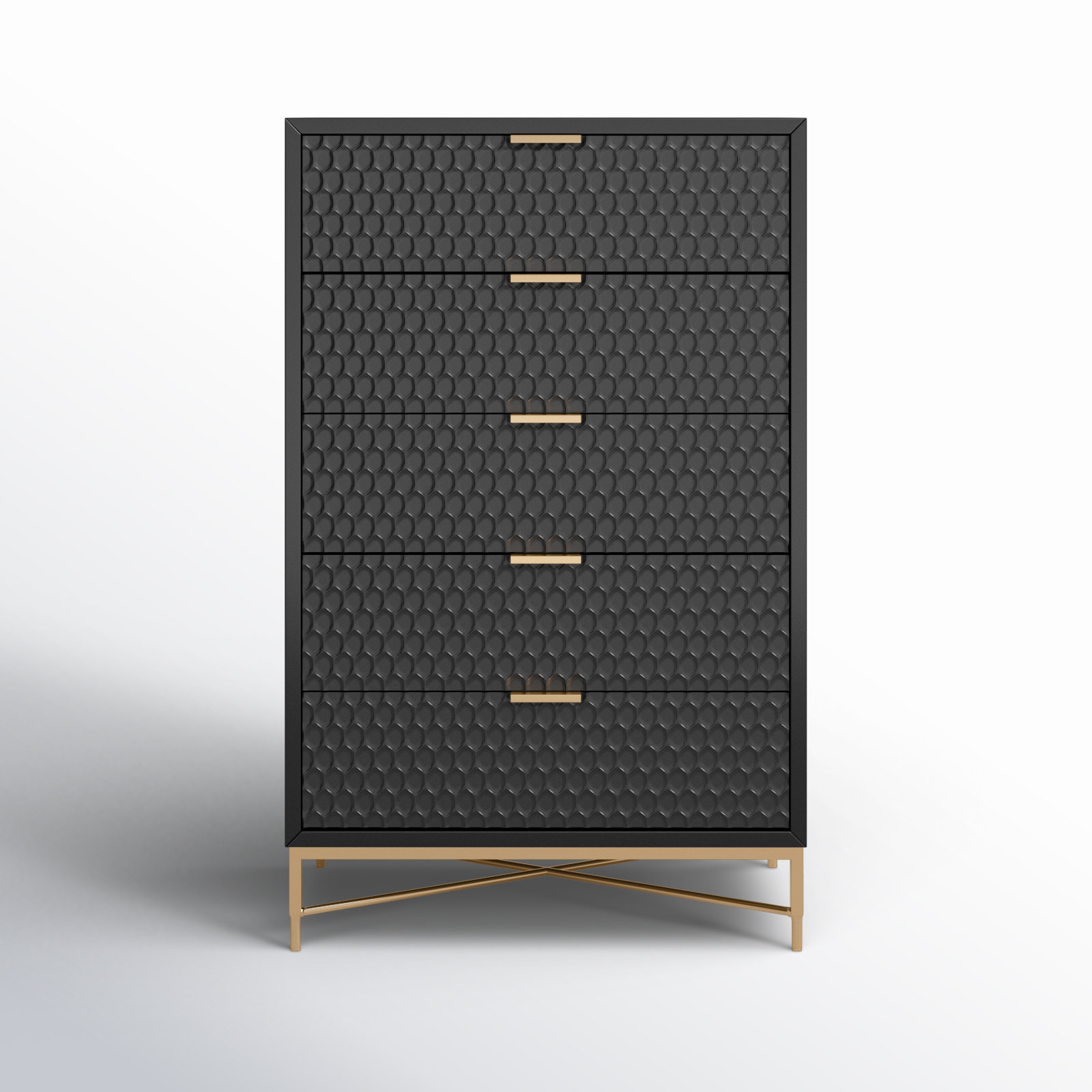 Capra 30" W 5-Drawer Wood Standard Dresser, Black
