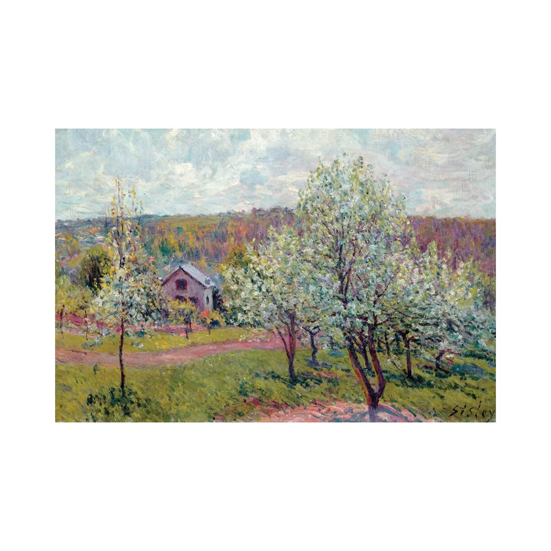 Spring In The Environs Of Paris, Apple Blossom, 1879 by Alfred Sisley - Wrapped Canvas Gallery-Wrapped Canvas Giclée