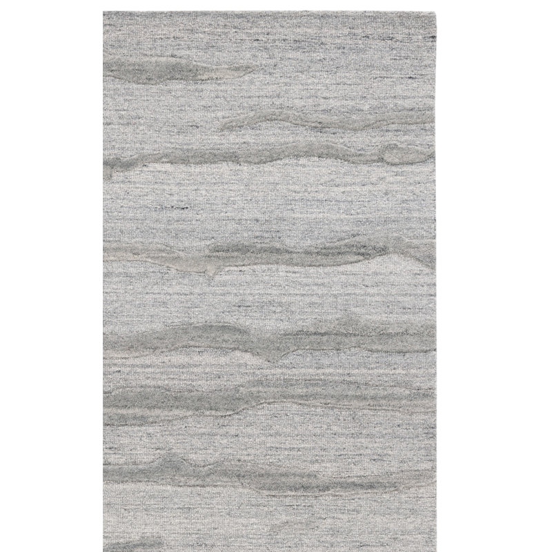 Mariand Abstract Hand Tufted Wool/Cotton Abstract Rug in Gray, Rectangle 5' x 8'