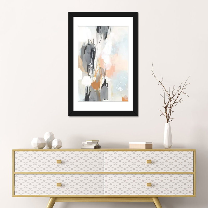 « elevation ii », impression sur toile, Papier d'art encadré noir, Blanc, H 32 po x l 24 po x P 1 po