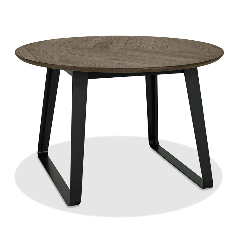 Ashkum Round Metal Base Dining Table, Grey 