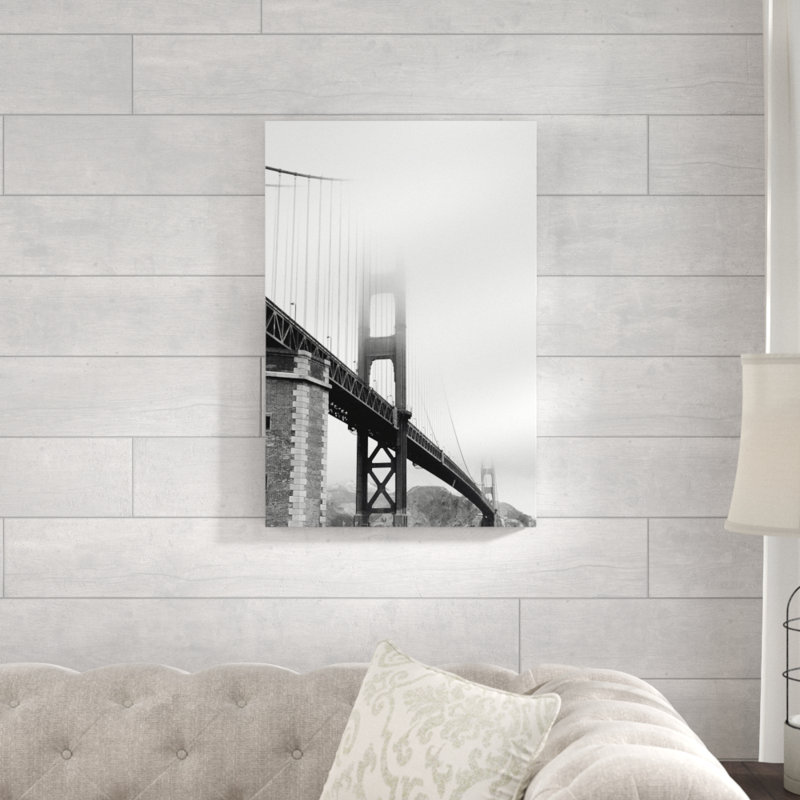 Pont Golden Gate-noir et blanc-imprimé sur toile, H 30 po x l 20 po