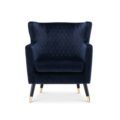 Ghita Quilted Accent Velvet Wingback Chair