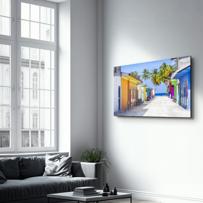 Élégante peinture murale en verre trempé de 13,8 po x 21,7 po | 100% verre trempé, épaisseur: 0,16 pouce | Imprimé UV pour des couleurs éclatantes | Parfait pour la décoration intérieure, le salon et les espaces de bureau