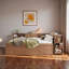 Lit de jour en bois avec tiroirs de rangement, tablettes latérales, bureau et lit gigogne-1219979796-1219979793