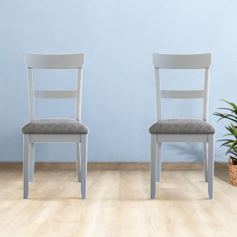 Chaise d'appoint Alpenglow en tissu deux tons gris et finition gris perle (ensemble de 2)