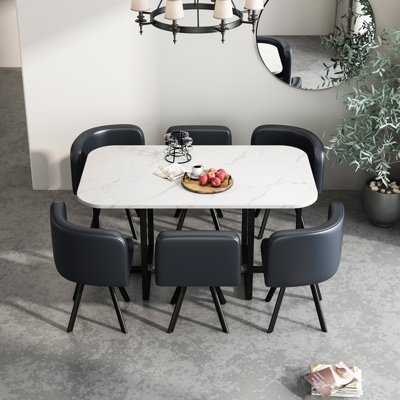 6 - Person Double Pedestal Base Dining Set