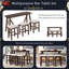 Ensemble de table de salle à manger en bois 4 pièces Casterton avec 3 tabourets rembourrés, mobilier de cuisine polyvalent-88062181-88062185-88062184