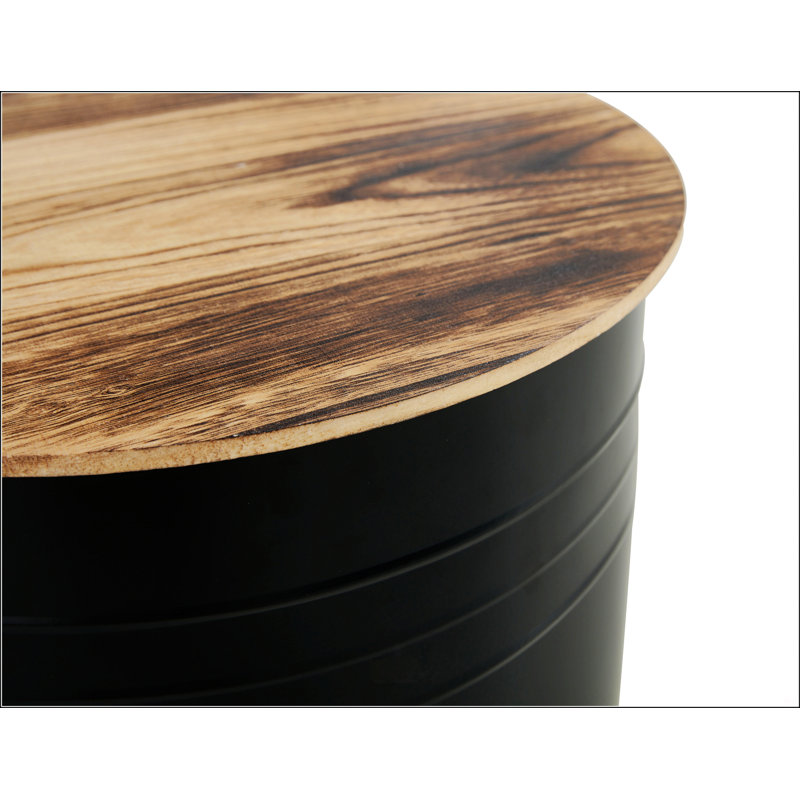 Table d'appoint Farmhouse Rustic, Brun, Noir, noir, noir, noir