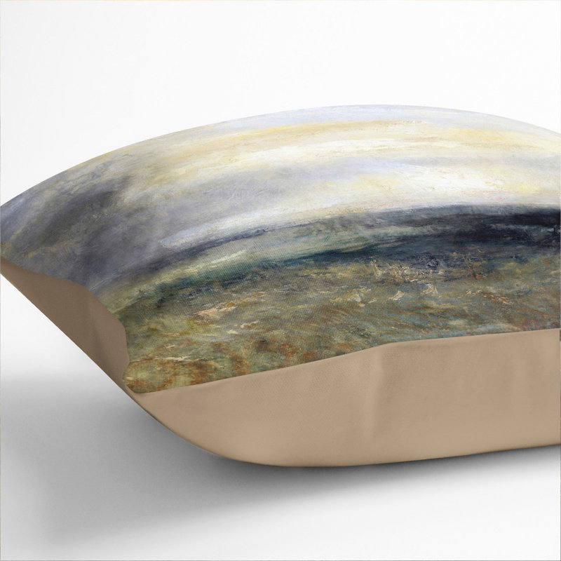 Margate From The Sea Square Throw Cushion, Stone, 40cm H x 40cm W x 15cm D