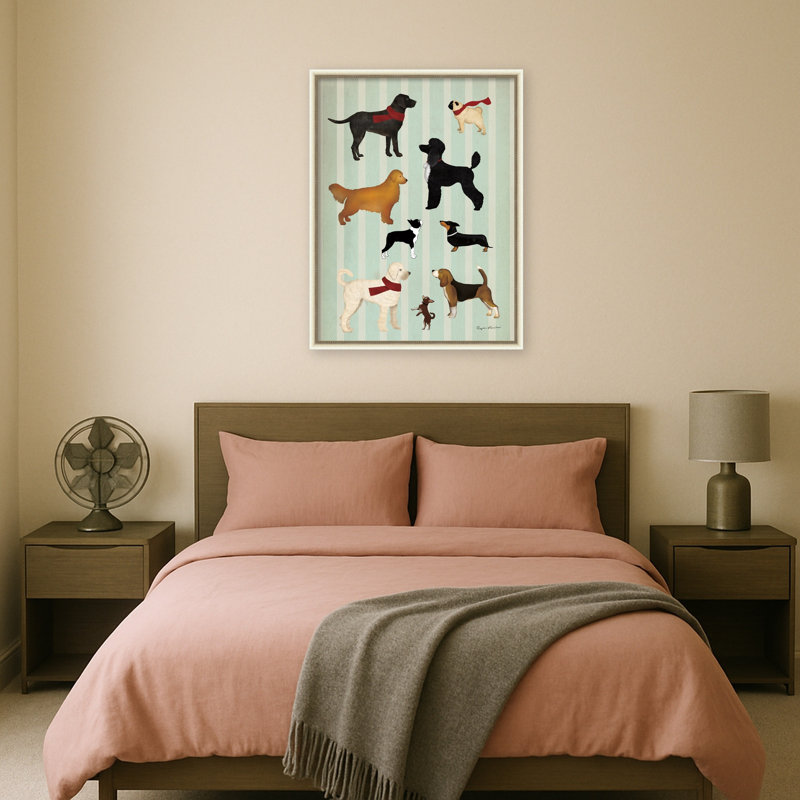 «Dog Days Montage I» par Ryan Fowler, reproduction d'art sur toile encadrée, Blanc Belmont