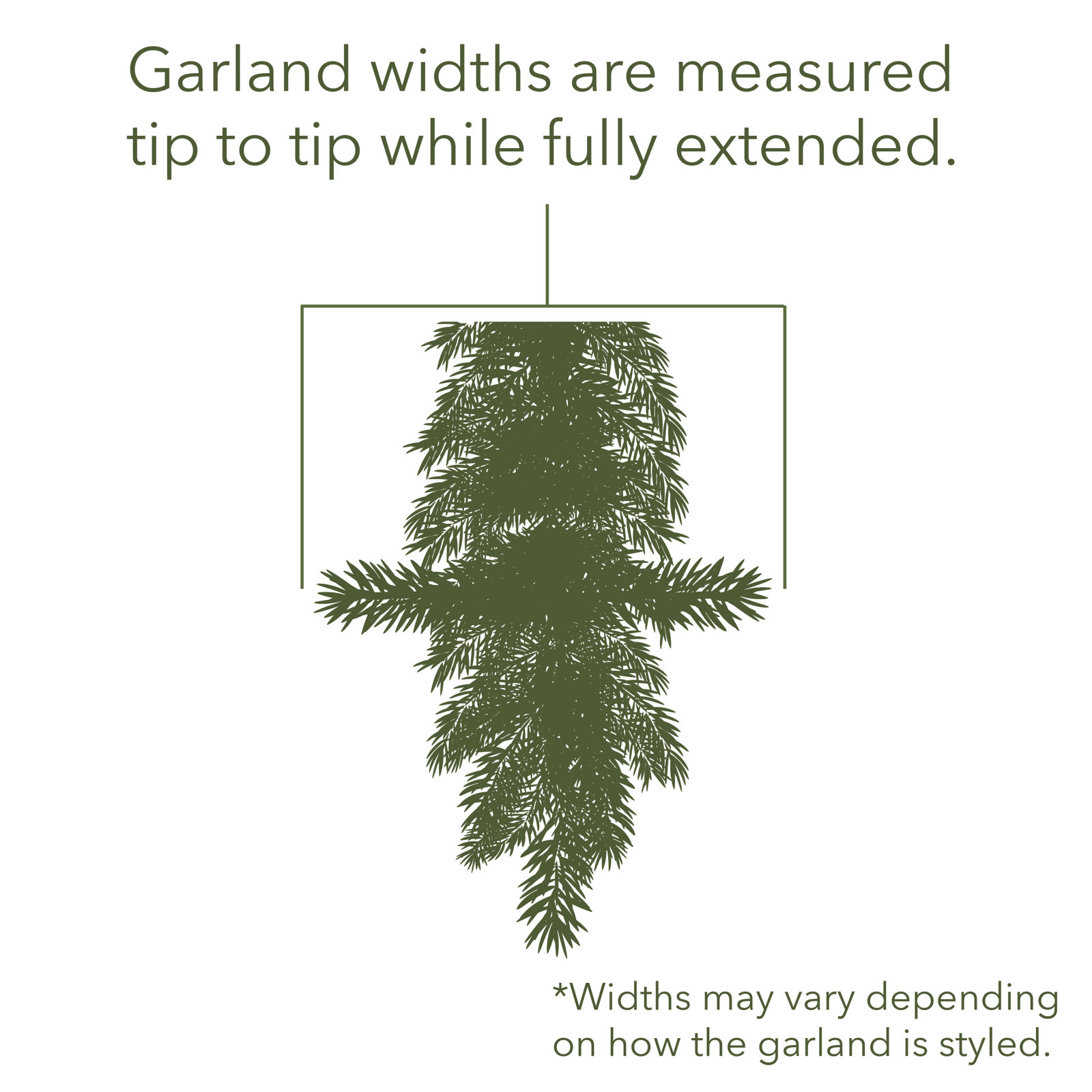 Peabody 600" Mixed Christmas Garland, 50' L