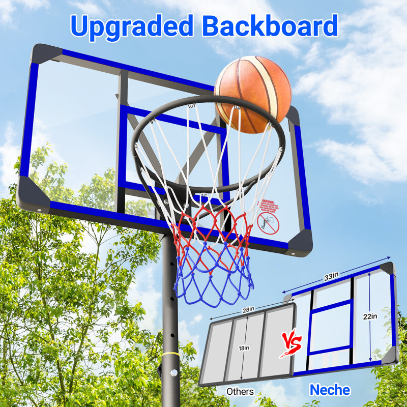 Panier de basketball extérieur pour enfants réglable de 4,82 à 8,53 pi, Bleu