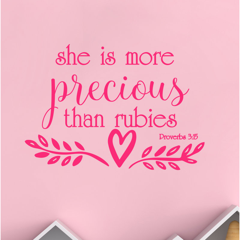 Adhésif décoratif «She is More Precious Than Rubies», Beige, H 10 po x l 18 po