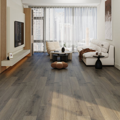 7.7 In. X 48 In. 12Mm Waterproof Hybrid Rigid Core Flooring With IXPE Pad AC4 Wear Layer