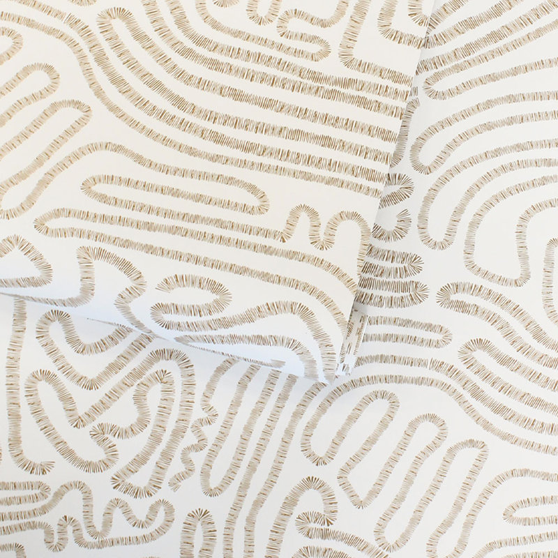 Papier peint autocollant croquis, Beige