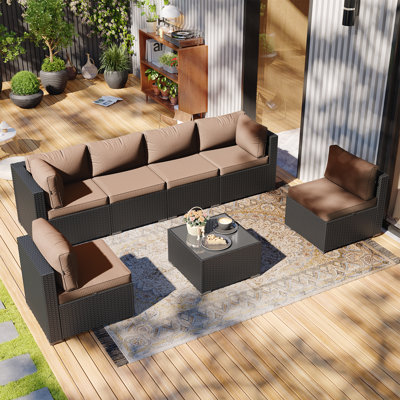 7-Piece 6-Person Symmetrical Outdoor Seating Group