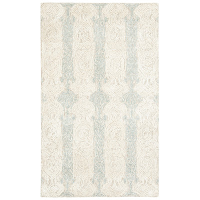 Tapis oriental gris / ivoire en viscose / laine touffeté à la main Samaniego