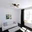 Ventilateur de plafond transitionnel d'intérieur à profil bas de 42 po avec pales réversibles en hickory brun et noir, ensemble d'éclairage à DEL et chaîne à tirer, 3 vitesses, abat-jour en verre blanc givré-549647689-549647688
