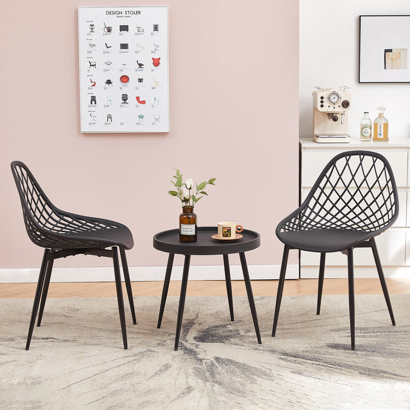 Aghaboy 2 - Person Dining Set, Black, Black
