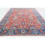 Tapis rouge et bleu marine noué à la main de haute qualité