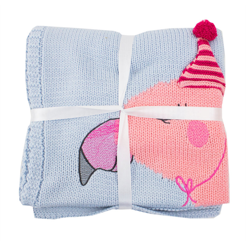 Ensemble de literie en tricot Flamingo, Bleu