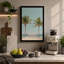 Palms and Bench Coastal - Wrapped Canvas-1155498329-1155498321