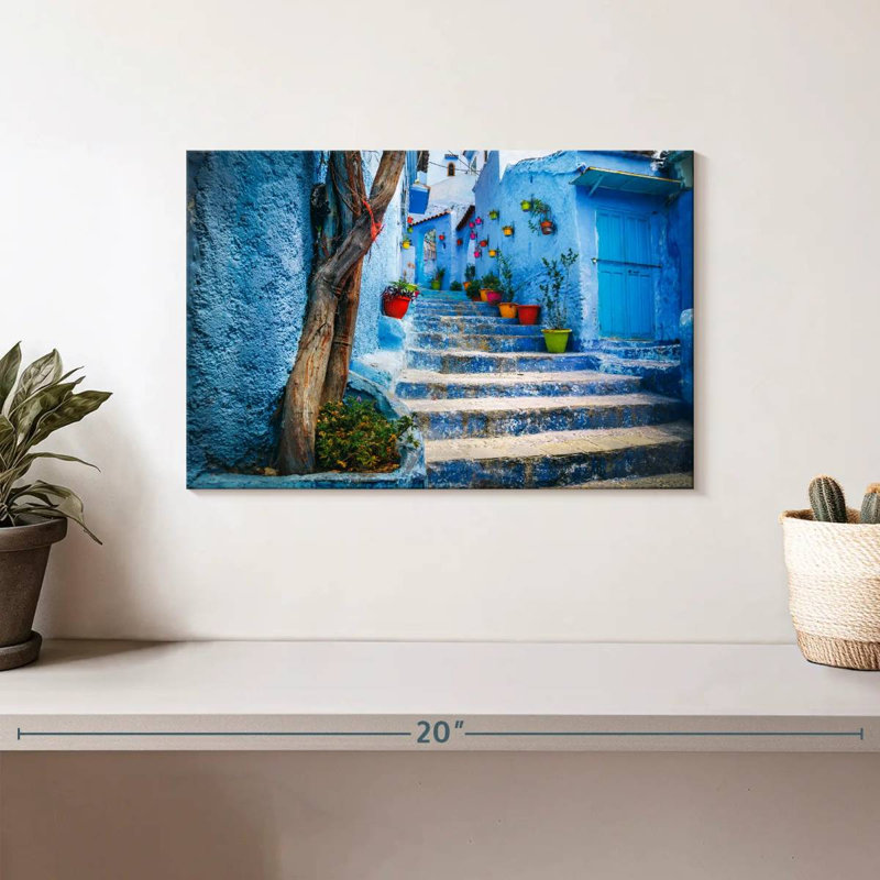 Ravi Chefchaouen Blue Stairs, 8" H x 12" W